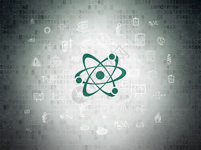 原子符号科学概念 数字纸张背景的分子小组教育物理绿色白色原子实验室实验化学灰色知识背景