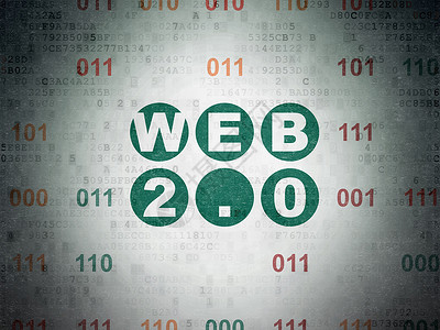 web浏览器网络设计概念 关于数字纸张背景的Web2 0服务器网页代码数据程序文本交通格式绿色软件背景