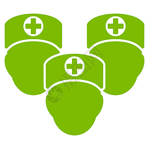 绿色医疗公司折页医务人员图标人群护士成员字形咨询社区会议医生用户社会背景