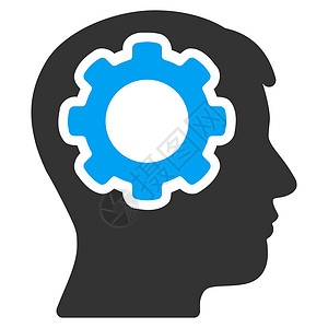 双12头图人类心灵图标想像力知识教育控制进步电子人风暴头脑齿轮闪电背景