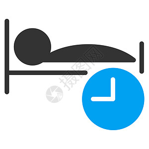 病床图标睡眠时间图标字形灰色病床日程蓝色疾病手表诊所睡觉速度背景