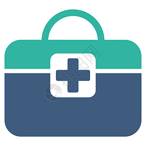 钴医疗工具包图标盒子卫生工具急救木工援助药品保健帮助情况背景