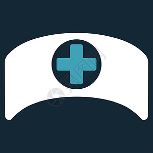 Cap医生章图标卫生字形保健救护车医疗背景医师蓝色深蓝色白色背景图片