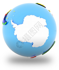 地球上南极洲阴影行星地理世界白色全球插图高清图片