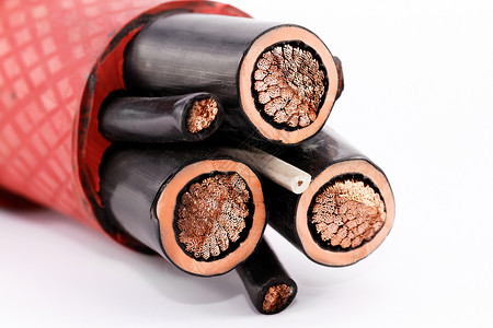 高压电缆红色活力黑色互联网电气绝缘金属力量电子剥离背景图片