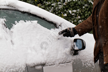 雪车风暴手套车辆风险男人雪花窗户琐事季节汽车高清图片