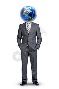 以地球为首的商务人士身体背景图片