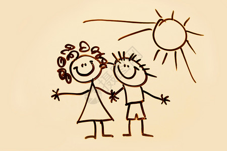 太阳画儿童绘画假期乐趣喜悦太阳海洋微笑情感便利草图小路背景