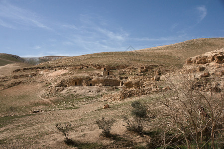 犹太沙漠圣经土地沙漠圣地洞穴背景图片