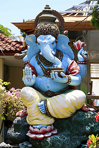 考神保佑字体Ganesh是印度的神石头繁荣艺术动物寺庙旅行生活上帝文化幸福背景