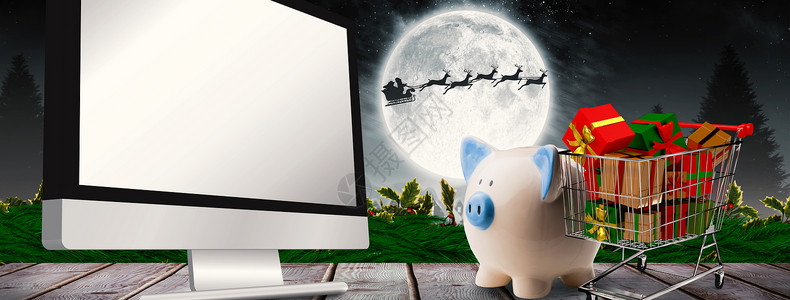 雪橇板猪头银行综合图象房子星星木板制品电脑技术投资陶瓷假期满月背景