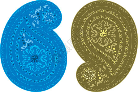 安顺蜡染Paisley 设计可用作纺织品 Batik印刷品装饰品插图夹子打印蜡染布漩涡滚动墙纸库存艺术设计图片