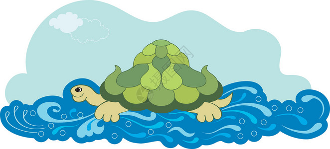 水龟海龟游泳和冲浪水设计图片
