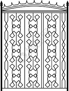 铁栅栏锻铁门 门 栅栏 窗户 格栅 栏杆设计夹子插图框架装饰艺术风格金属卷曲炙烤制造设计图片