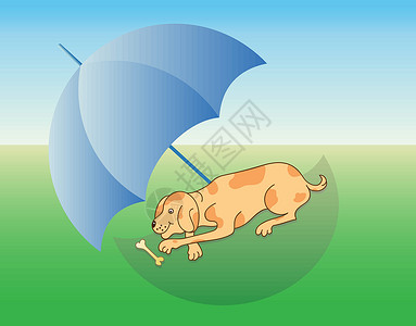 粥类手机端模板伞下睡觉的狗设计图片