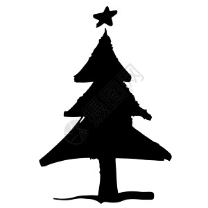 孤立的圣诞树墨水十二月高清图片
