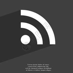 标记区Wifi Wi-fi 无线网络图标符号标志Flat 现代网络设计 有长阴影和文字空间背景