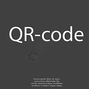 长按二维码Qr 代码图标符号 Flat 现代网络设计 有长阴影和文字空间圆圈标签鉴别按钮数据海豹手机二维码扫描编码背景