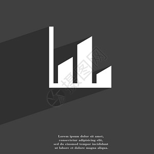 文字图形图表图标符号 平坦的现代网络设计 有长阴影和文字空间数据组织生长金融柱子推介会进步信息报告插图背景