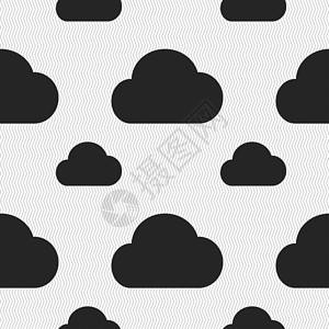 云朵形对话框云形图标符号 无缝模式与几何纹理服务器艺术电话按钮网络同步界面技术加工邮件背景