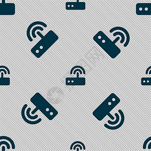 端口图案Wifi 路由器图标符号 无缝图案与几何纹理安全天线防火墙电讯局域网网关插图电脑宽带网络背景