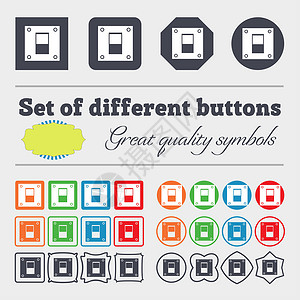 电源开关图标符号 许多多彩 多样 高质量的按钮背景