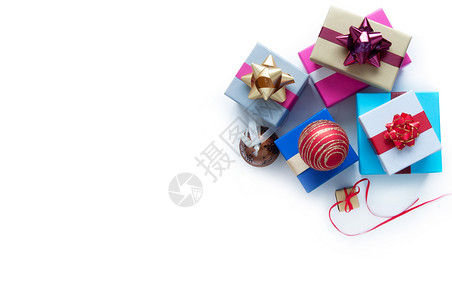 具有复制空间的圣诞礼品背景展示假期盒子礼物玩具丝带店铺空白季节天线背景图片