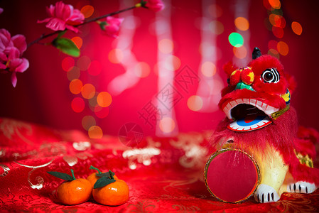 龙年快乐手提袋模板红背景的中国新年装饰背景