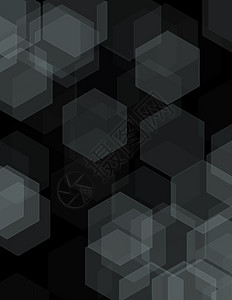黑色抽象的几何背景插图六边形网格蜂巢横幅背景图片