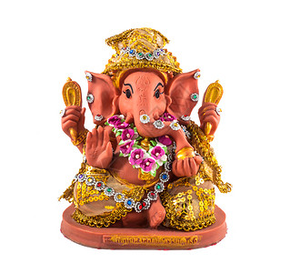 大象老鼠印度教神迦内沙繁荣智慧老鼠卵石金子雕像运气塑像小路宗教背景