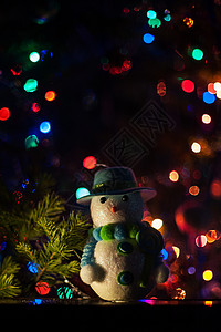 新年份 bokeh 背景庆典边界星星魔法火花金子假期雪人装饰框架背景图片
