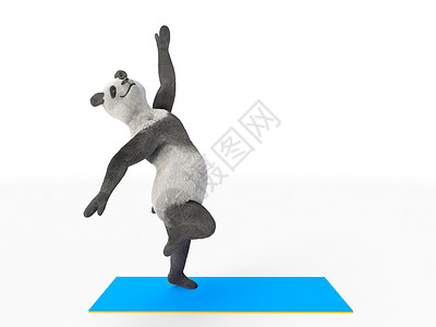 动物的福利做瑜伽的熊猫 动物个性活动练习沉思闲暇成年人跑步身体活力有氧运动运动背景
