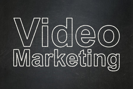 营销概念 粉笔板背景的视频营销高清图片