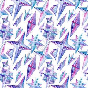 创意星星图案魔水花花型式绘画水晶宝藏火花墙纸钻石插图石头紫色蓝色背景