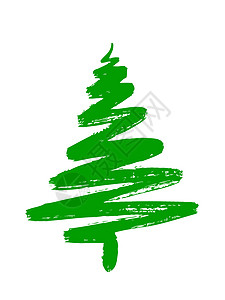 圣诞树绿色艺术星星假期装饰品草图庆典装饰红色风格背景图片