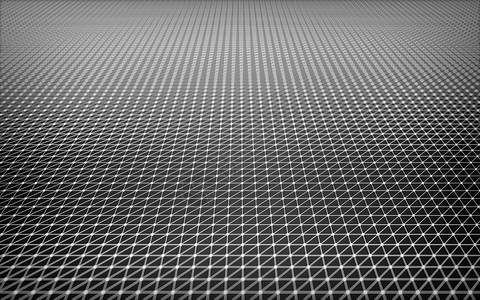 金属三角形低倍数抽象多边形空间渲染蓝色三角形黑色网络矩阵宏观技术金属科学背景