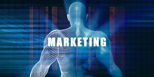 营销技术商务男人人士蓝色商业背景图片