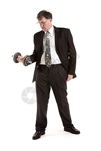自然商务人士提拔巴贝尔的肖像人士健身商务成人优胜者露齿生意人力量训练杠铃背景