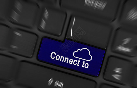 云端数据上传连接到云层电子邮件全球网络计算机电脑同步互联网云景业务按钮背景