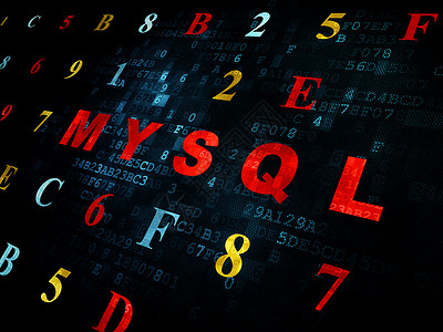 mysql数据库概念 数字背景 MySQL接口展示中心红色蓝色脚本服务器硬件屏幕表格背景