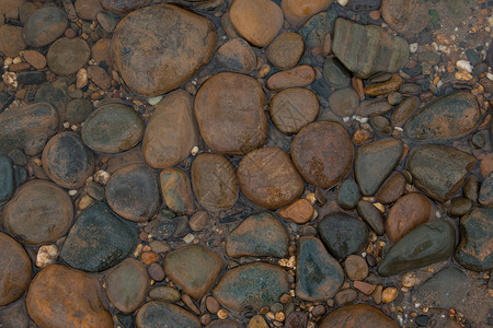岩石河石头叶子反射电流河岸海滩墙纸溪流文摘基岩图片素材