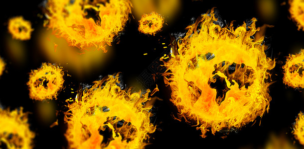黄色圆形火焰几颗恒星燃烧的复合图像世界圆形星星火焰地球背景