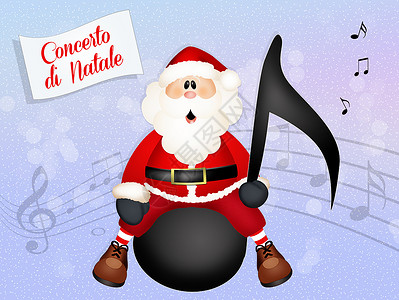 圣诞音符圣诞音乐会合唱唱歌插图派对庆典乐趣音符卡通片卡拉ok音乐背景