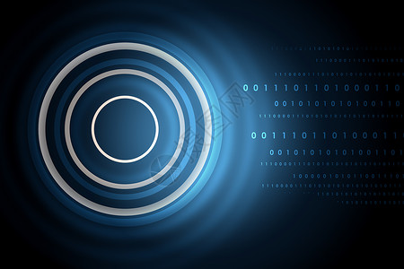 蓝色数字合集带有数字的蓝色背景摘要圆圈互联网圆形矩阵概念代码技术背景