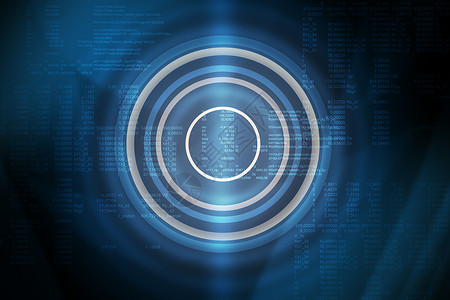 带有数字的蓝色背景摘要矩阵互联网圆圈圆形代码技术概念背景图片