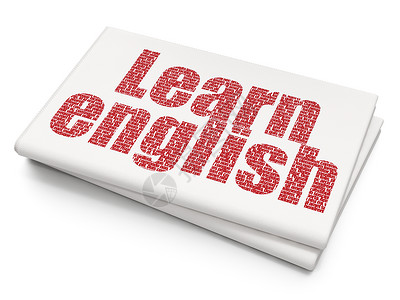 英语中素材学习概念 在空白的报纸背景中学习英语背景