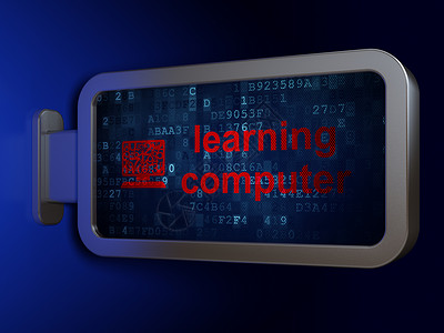 广告牌背景上的教育概念学习计算机和计算机 Pc屏幕训练木板技术知识广告监视器教学横幅电脑背景图片