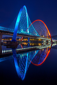 半坡南韩大田博览会桥娱乐景观彩虹吸引力地标旅行喷泉旅游场景世界背景