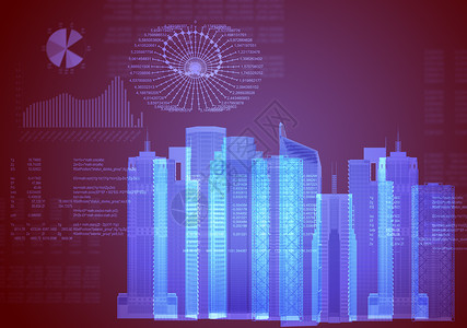 3d城市模型背景摘要背景图片