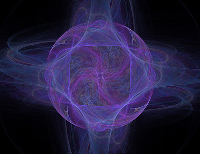 摘要分形圆圆元素物理圆形艺术插图渲染蓝色波浪状紫色黑色创造力背景图片